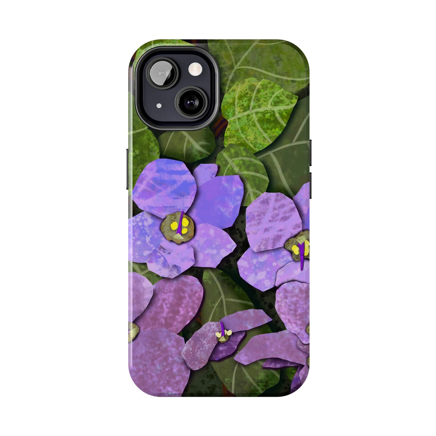 African Violets Collage Art Tough Phone Cases