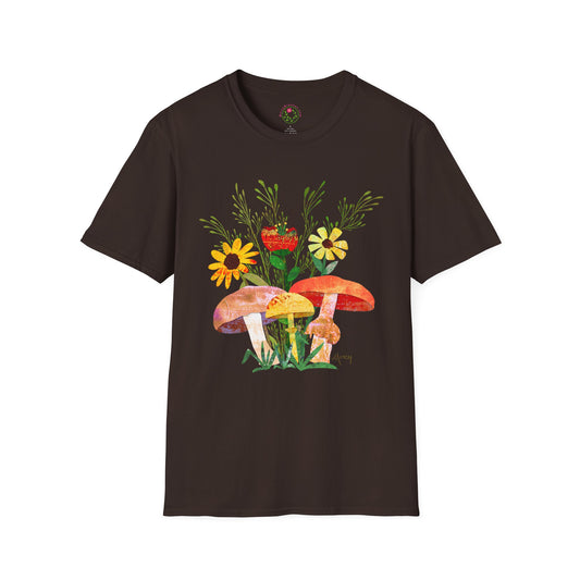 Shrooms n Fleurs Collage Collage Softstyle T-Shirt