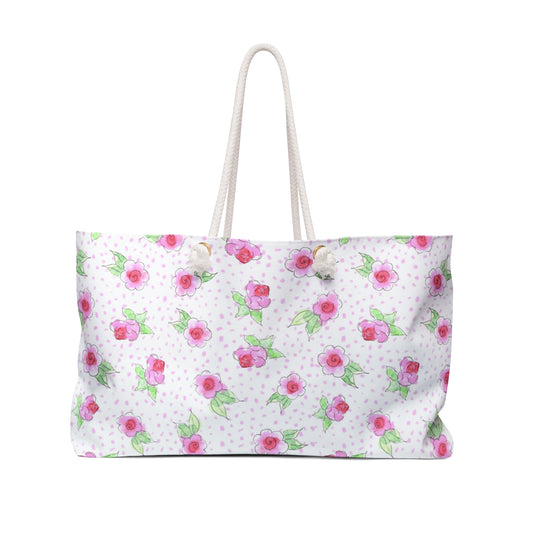Maria’s Pink Roses Weekender Bag