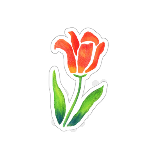 Red Tulip Die Cut Sticker