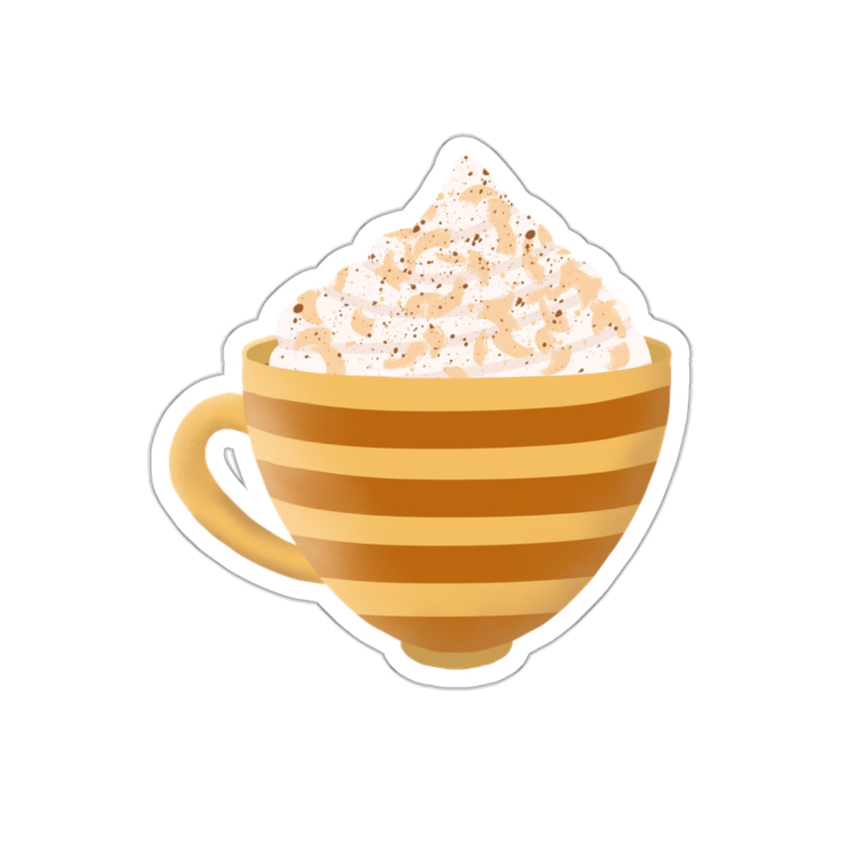 Cinnamon Vanilla Hot Chocolate Striped Cozy Mug Die Cut Sticker