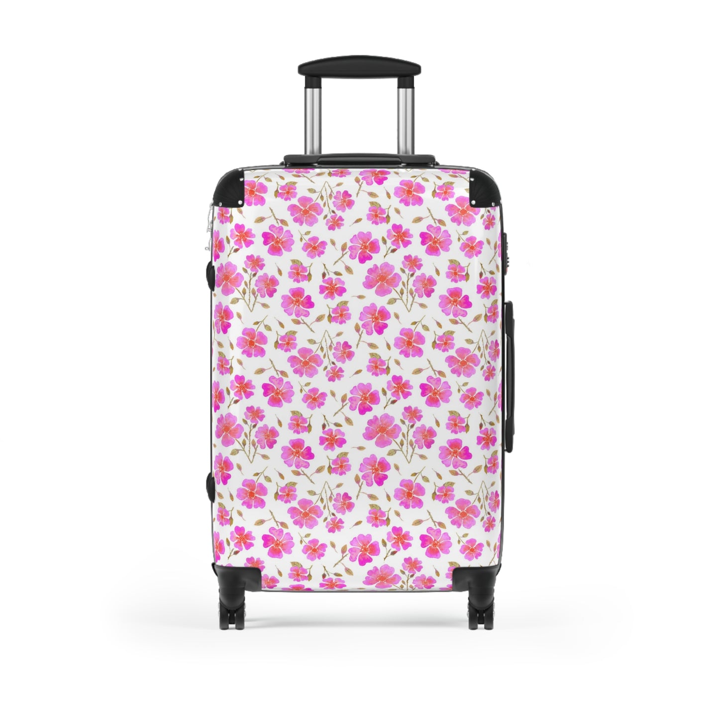Hot Pink Wild Roses Hardside Spinner Suitcase