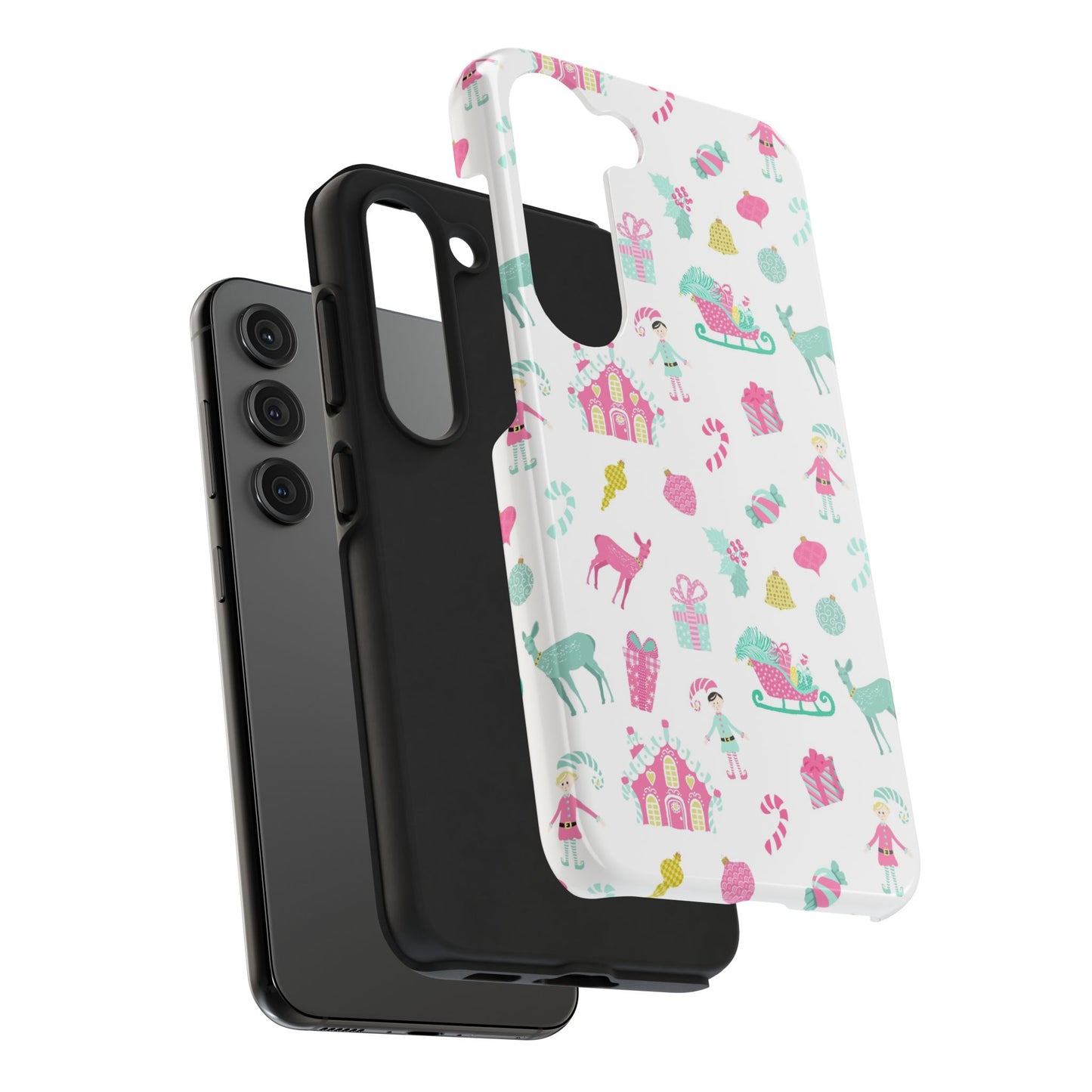 Pastel Christmas on White Tough Phone Cases