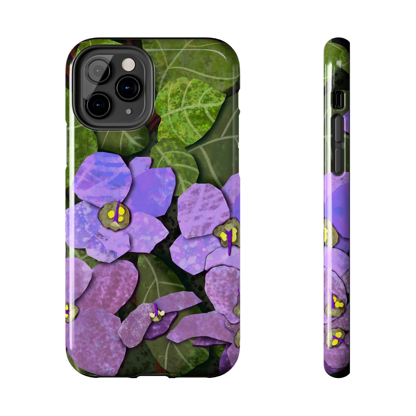 African Violets Collage Art Tough Phone Cases