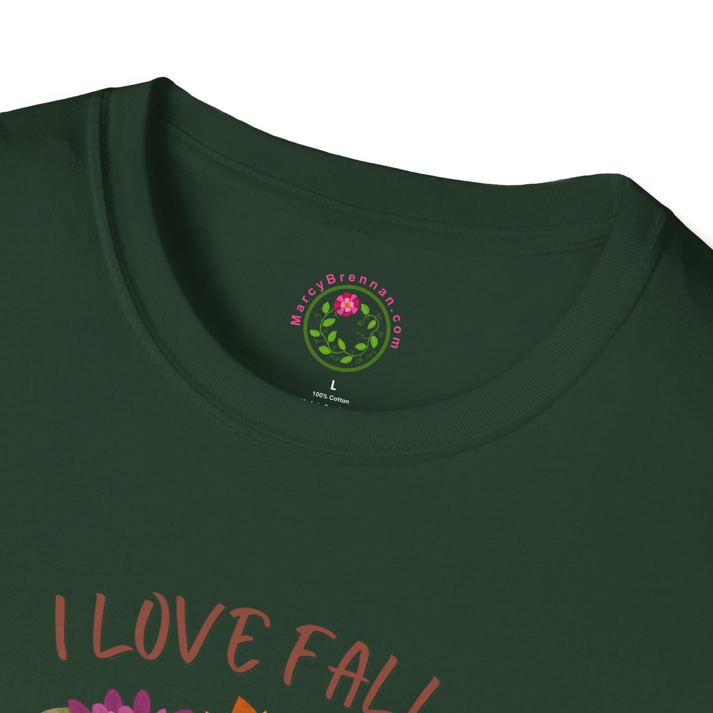 I Love Fall Most of All Autumn Wreath Collage Softstyle T-Shirt