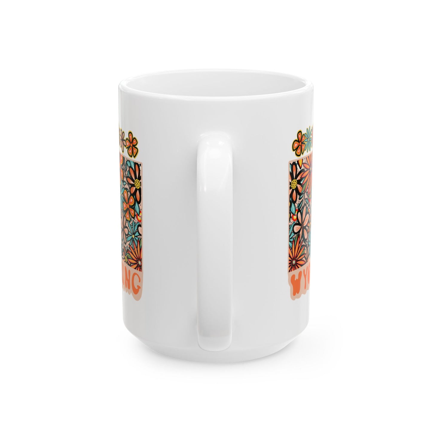 Retro 70s Flowers Wyoming Ceramic Mug 11 oz and 15 oz