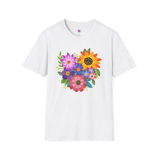 Heart-Shaped Flower Bouquet Softstyle T-Shirt