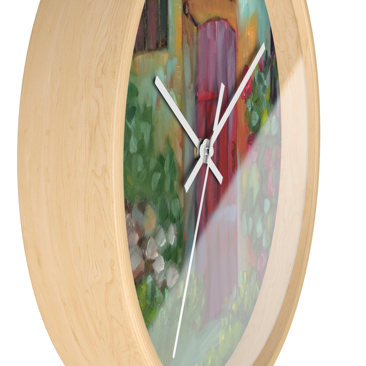 Cottage Garden Wall Clock — Colorful Floral Doortime Decorative Clock
