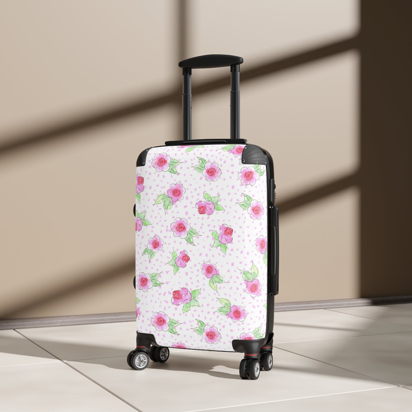 Maria’s Pink Roses Hardside Spinner Suitcase