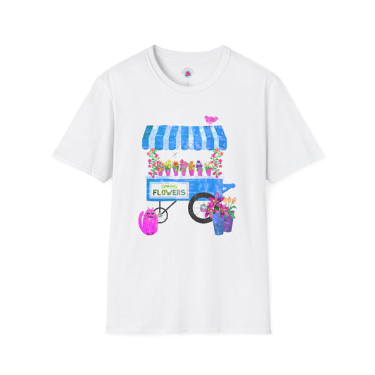 Spring Flower Cart Collage Softstyle T-Shirt