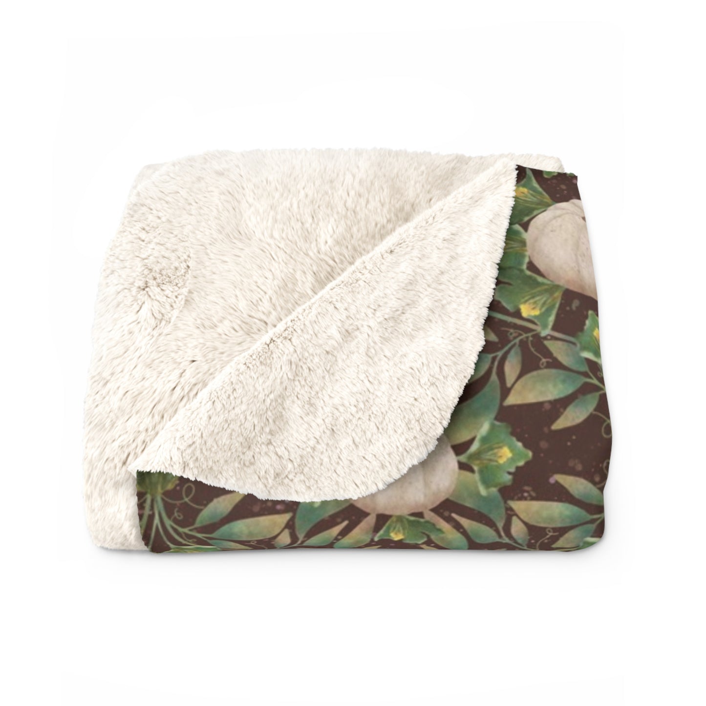 White Pumpkins Sherpa Fleece Blanket