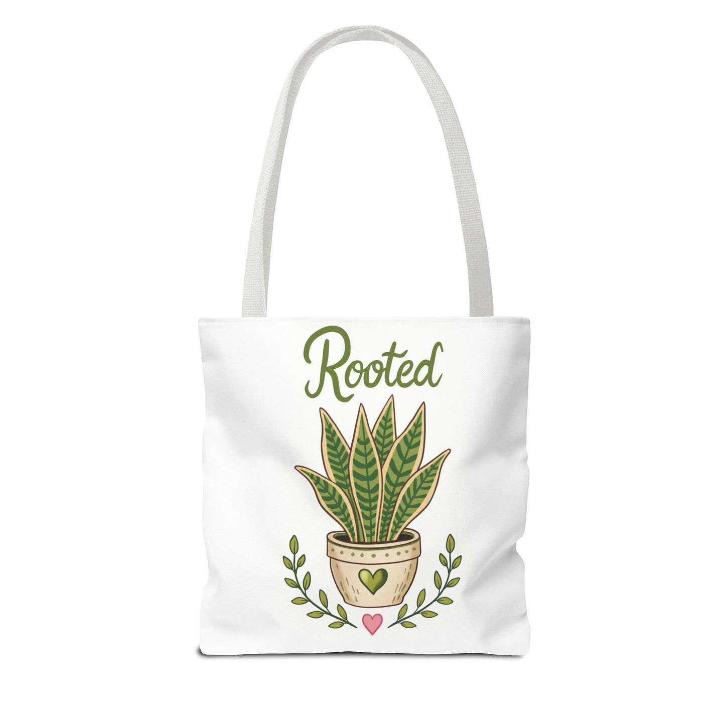 Rooted Plant Tote Bag – Cute Sansevieria Potted Plant Illustration