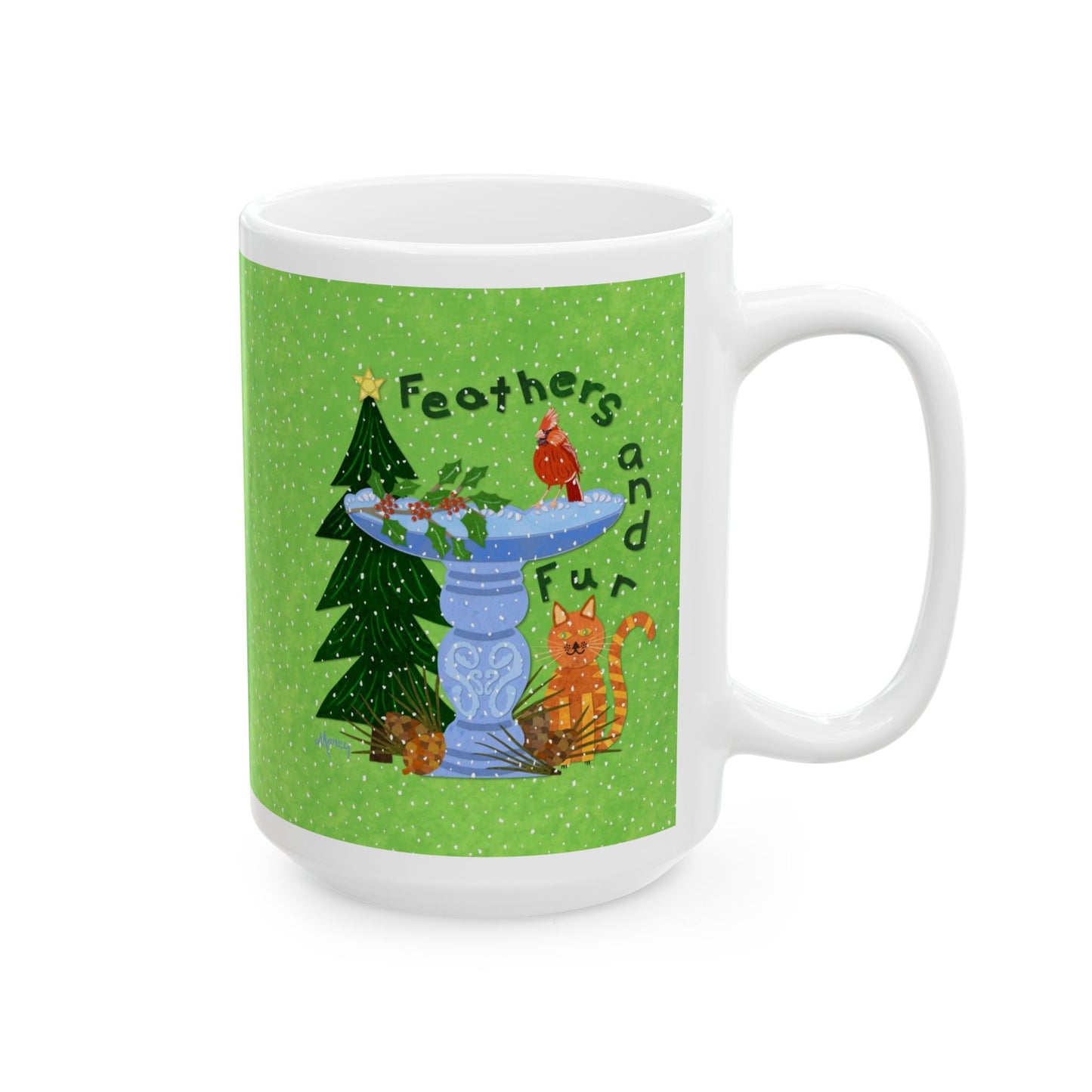 Feathers and Fur Collage Ceramic Mug 11oz & 15oz