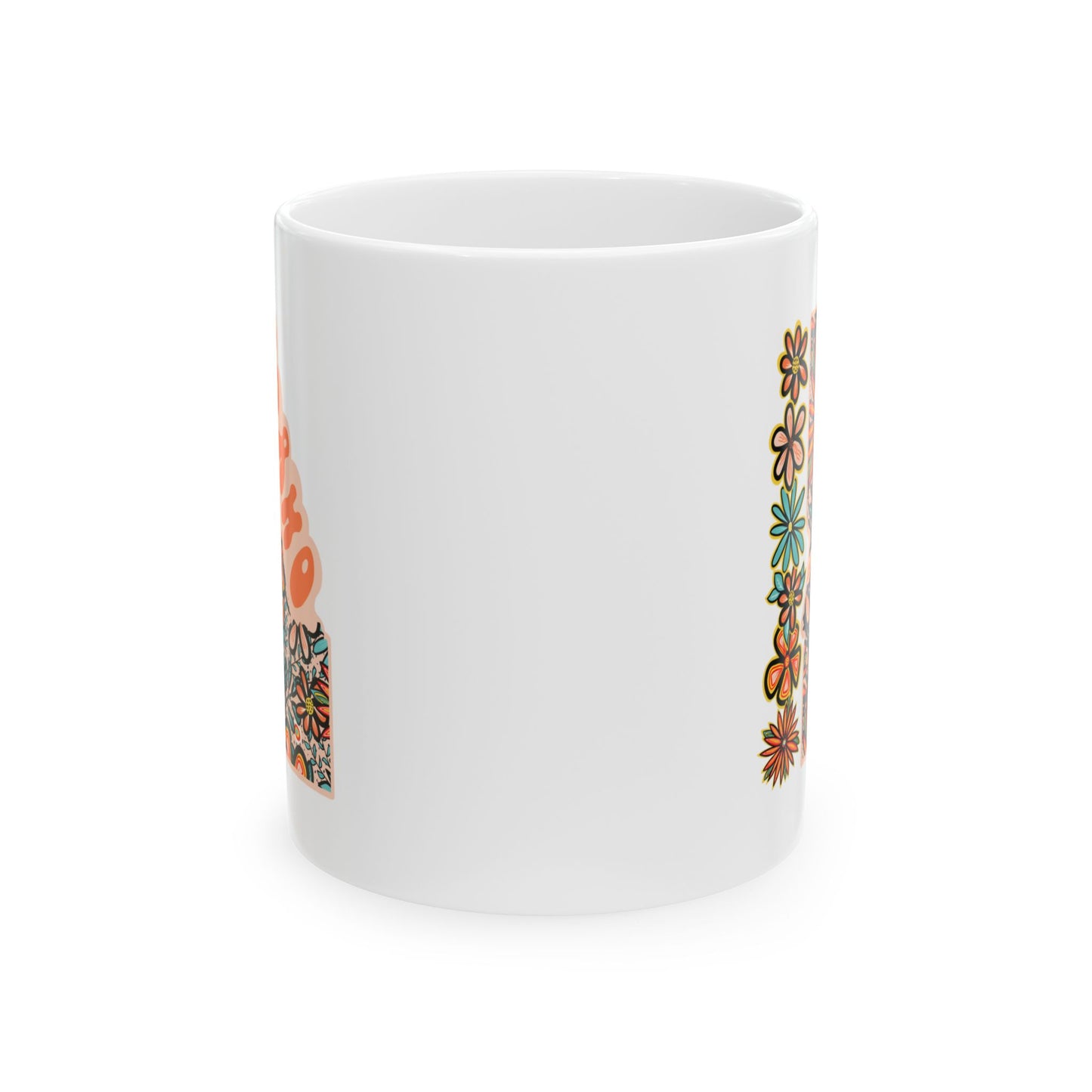 Retro 70s Flowers Idaho Ceramic Mug 11 oz and 15 oz