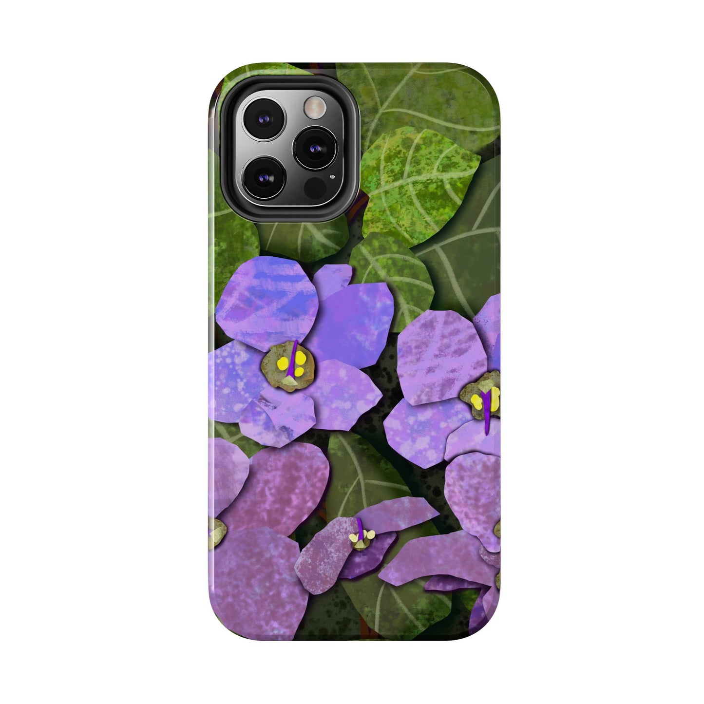 African Violets Collage Art Tough Phone Cases