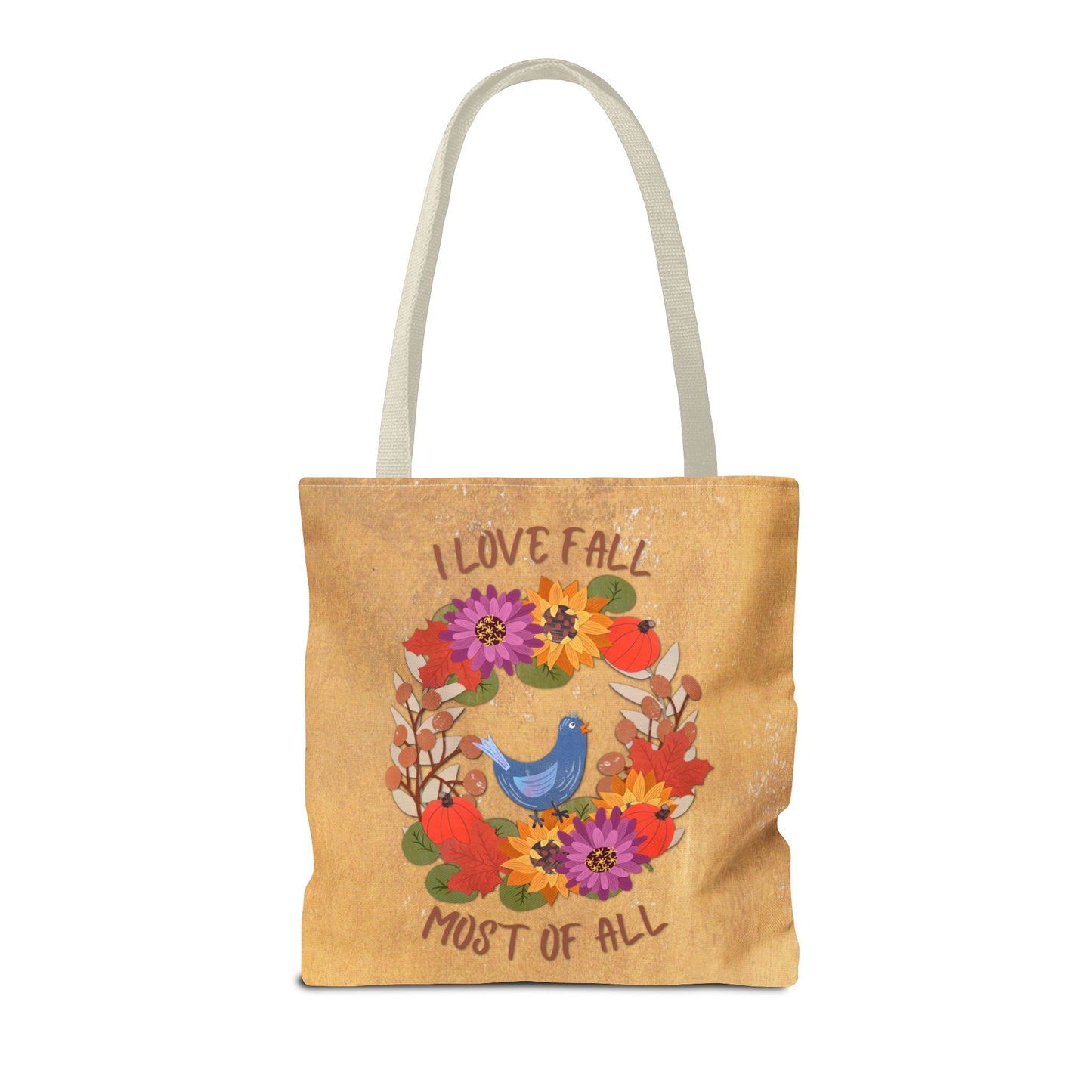 I Love Fall Most of All Autumn Wreath Collage Tote Bag