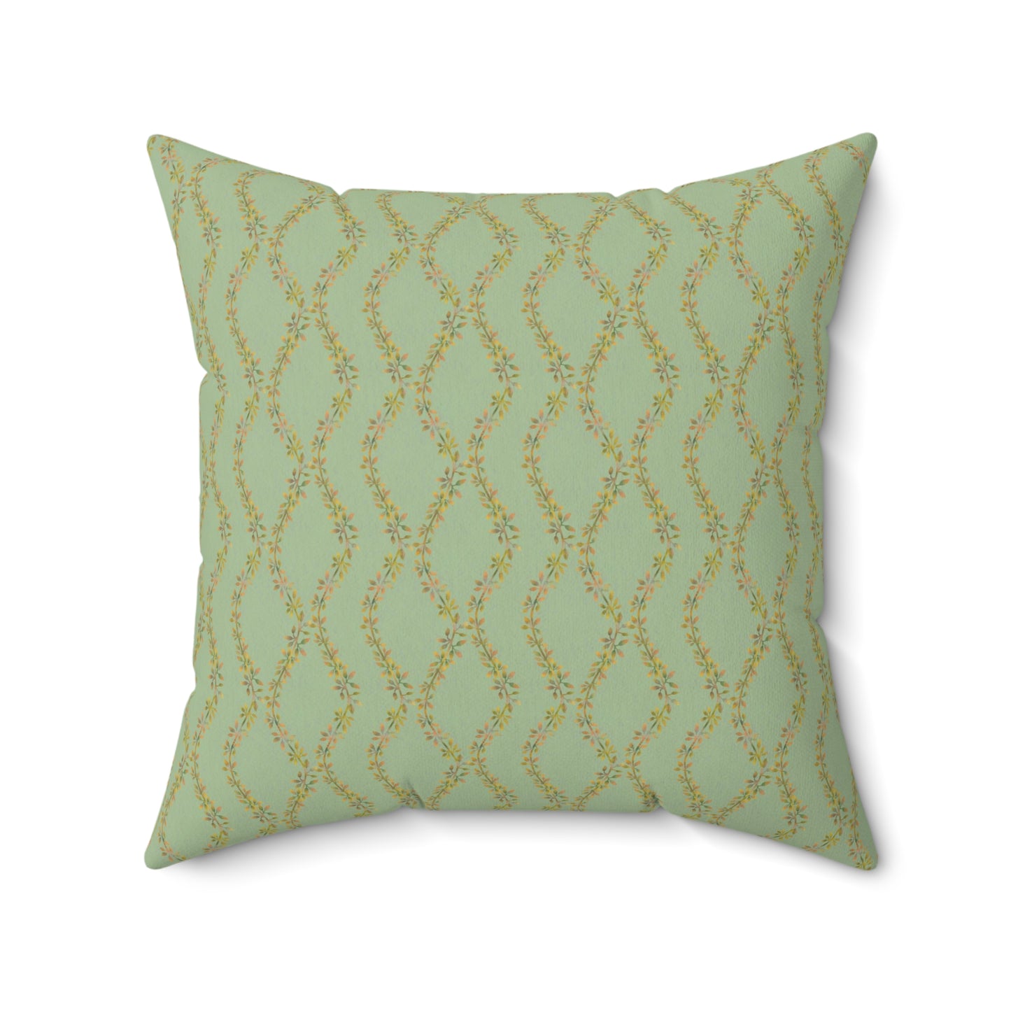 Autumn Vines Stripe Spun Polyester Square Pillow