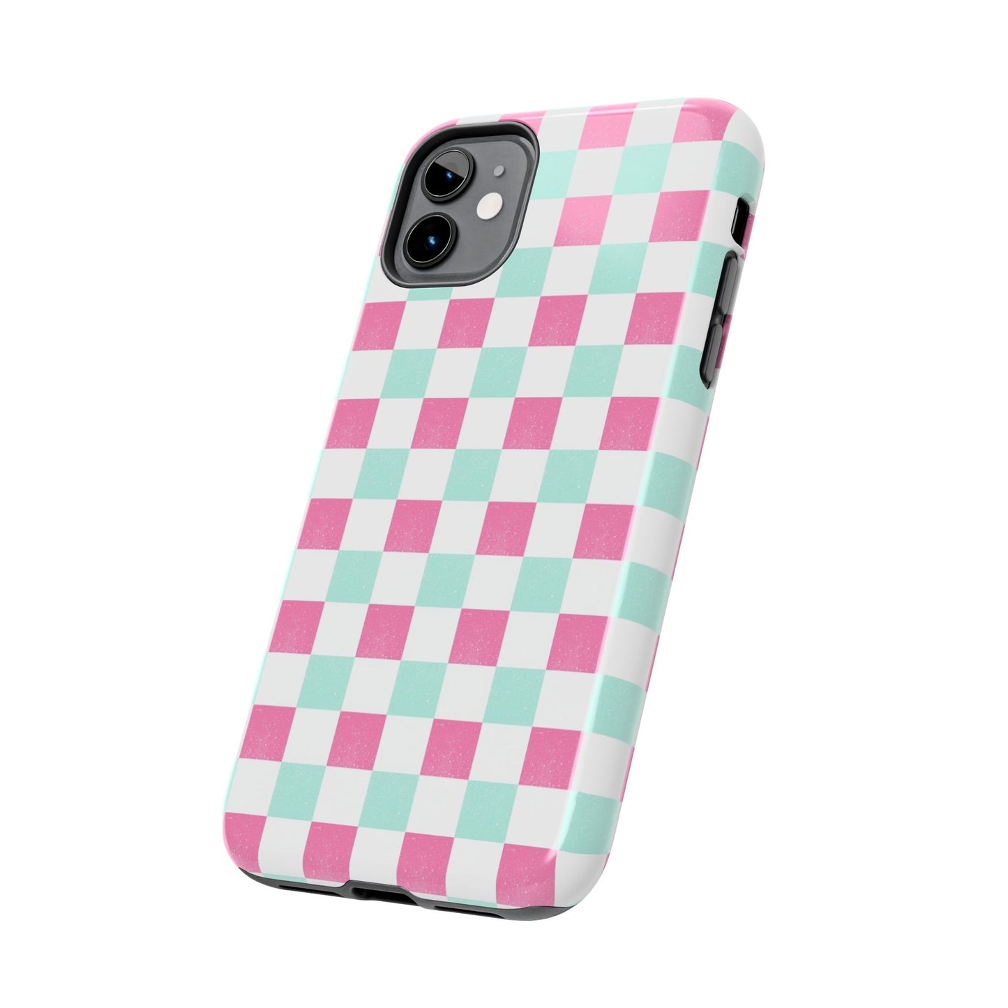 Pastel Christmas Checks Tough Phone Cases