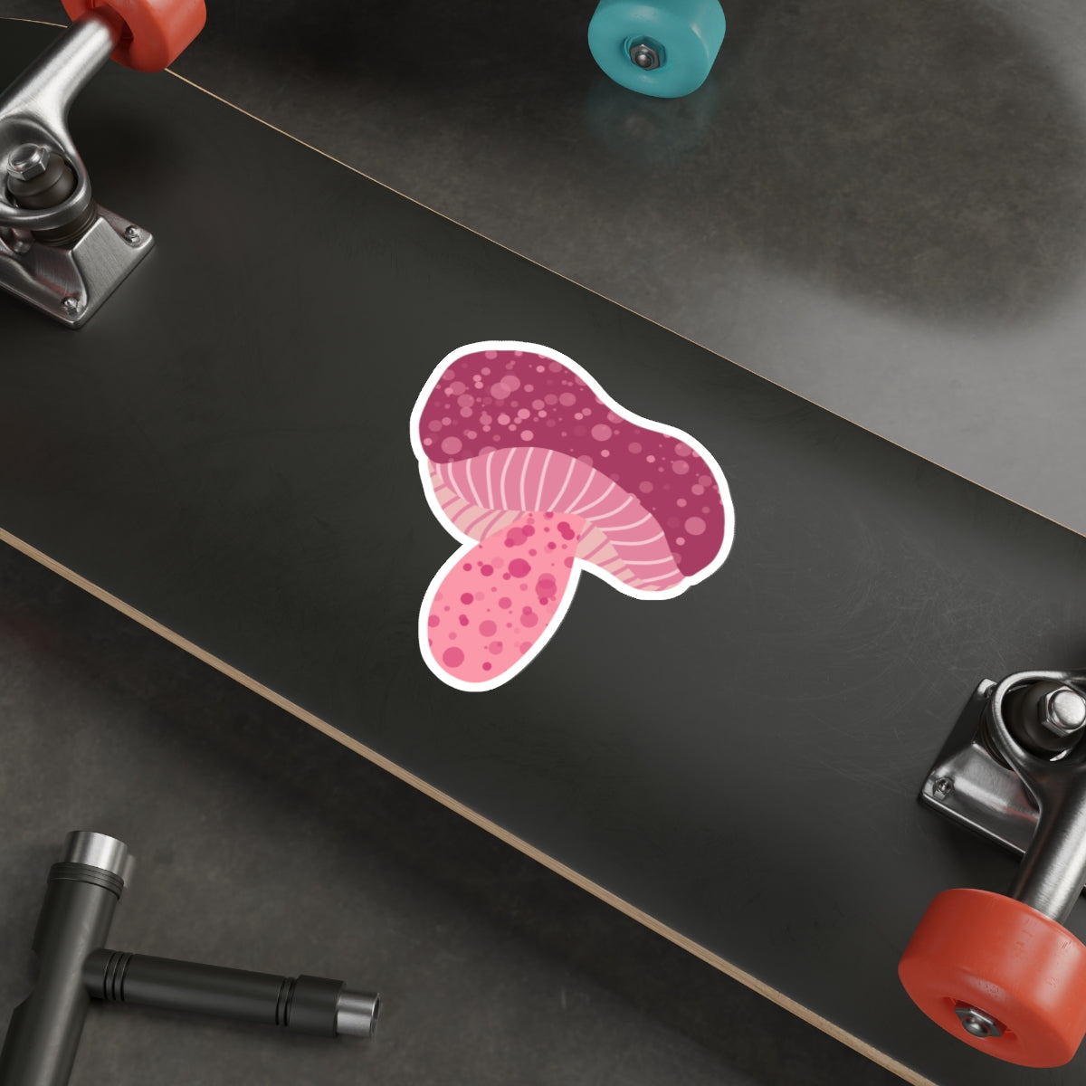 70s Groove Pink Spotted Mushroom Die Cut Sticker