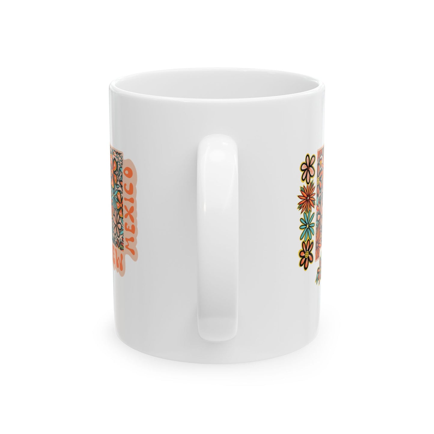 Retro 70s Flowers New Mexico Ceramic Mug 11 oz and 15 oz