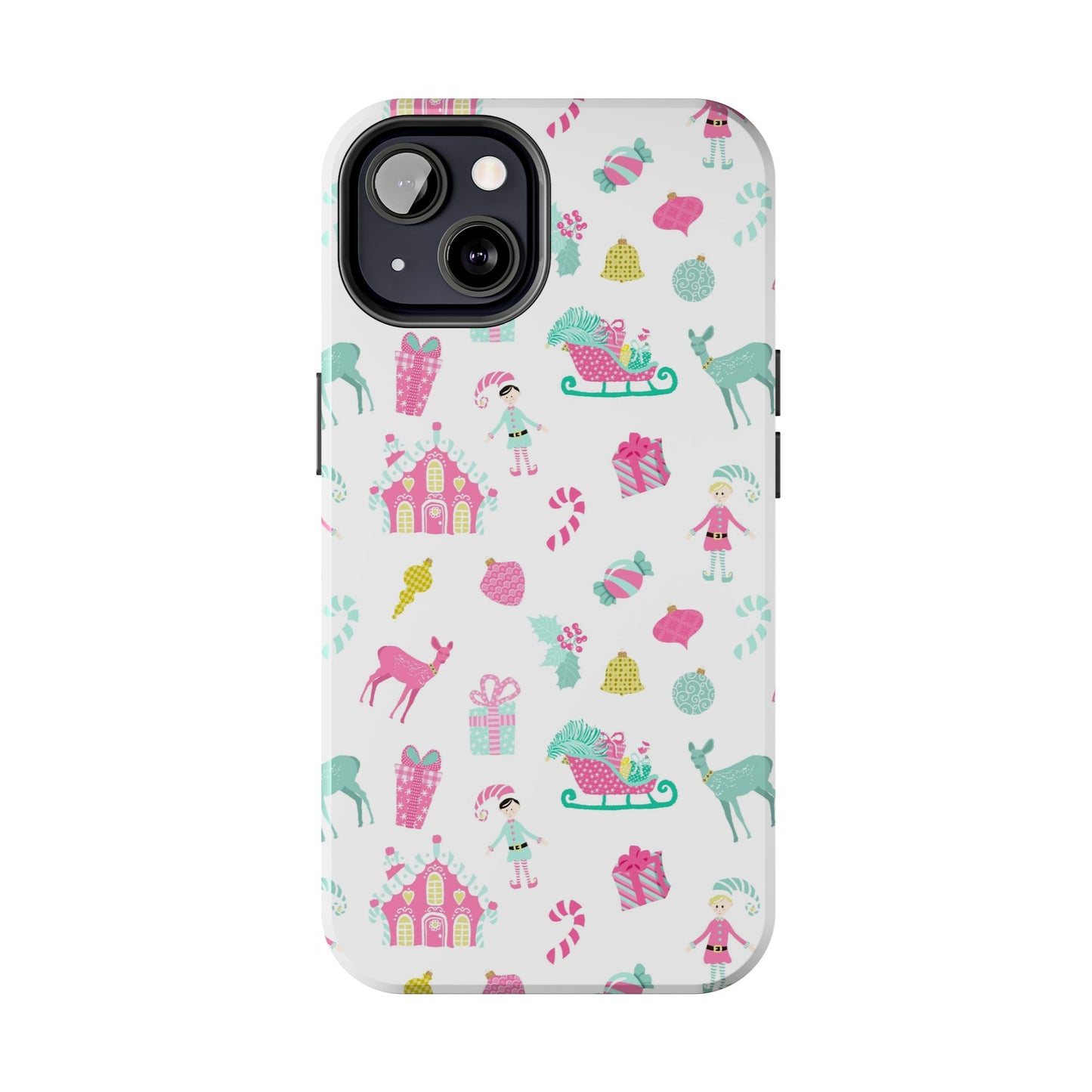 Pastel Christmas on White Tough Phone Cases