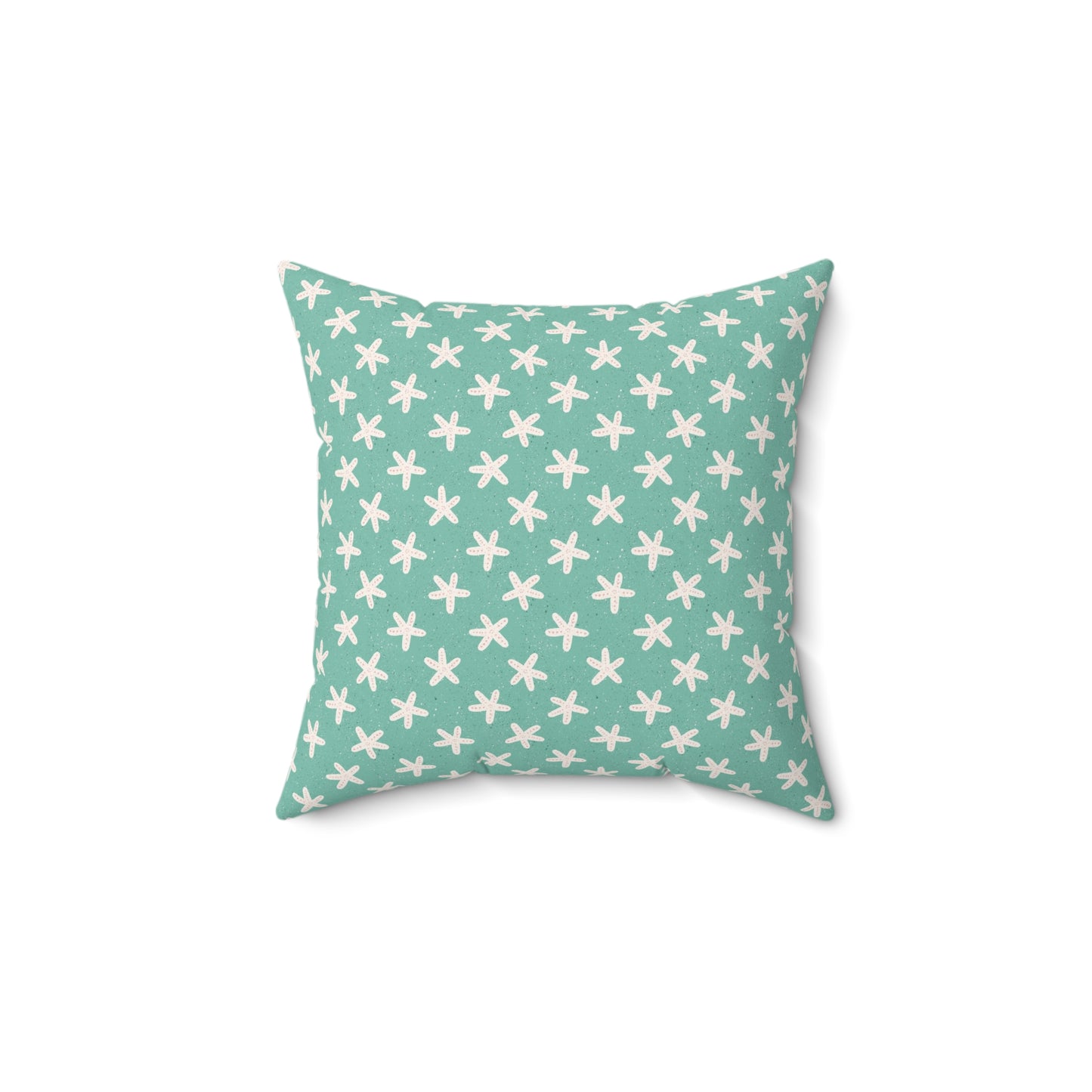 Starfish on Sea Green Spun Polyester Square Pillow