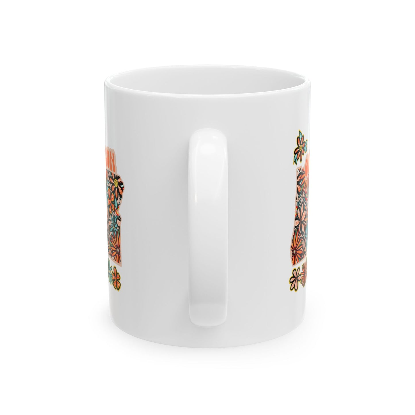 Retro 70s Flowers Oregon Ceramic Mug 11 oz and 15 oz