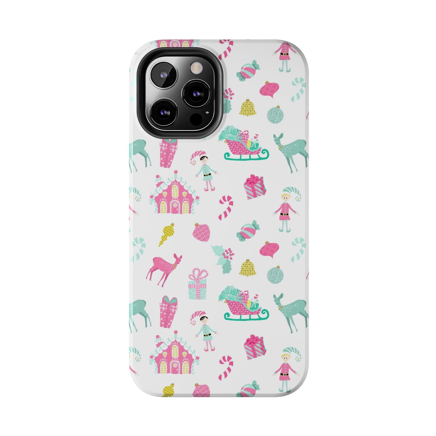 Pastel Christmas on White Tough Phone Cases