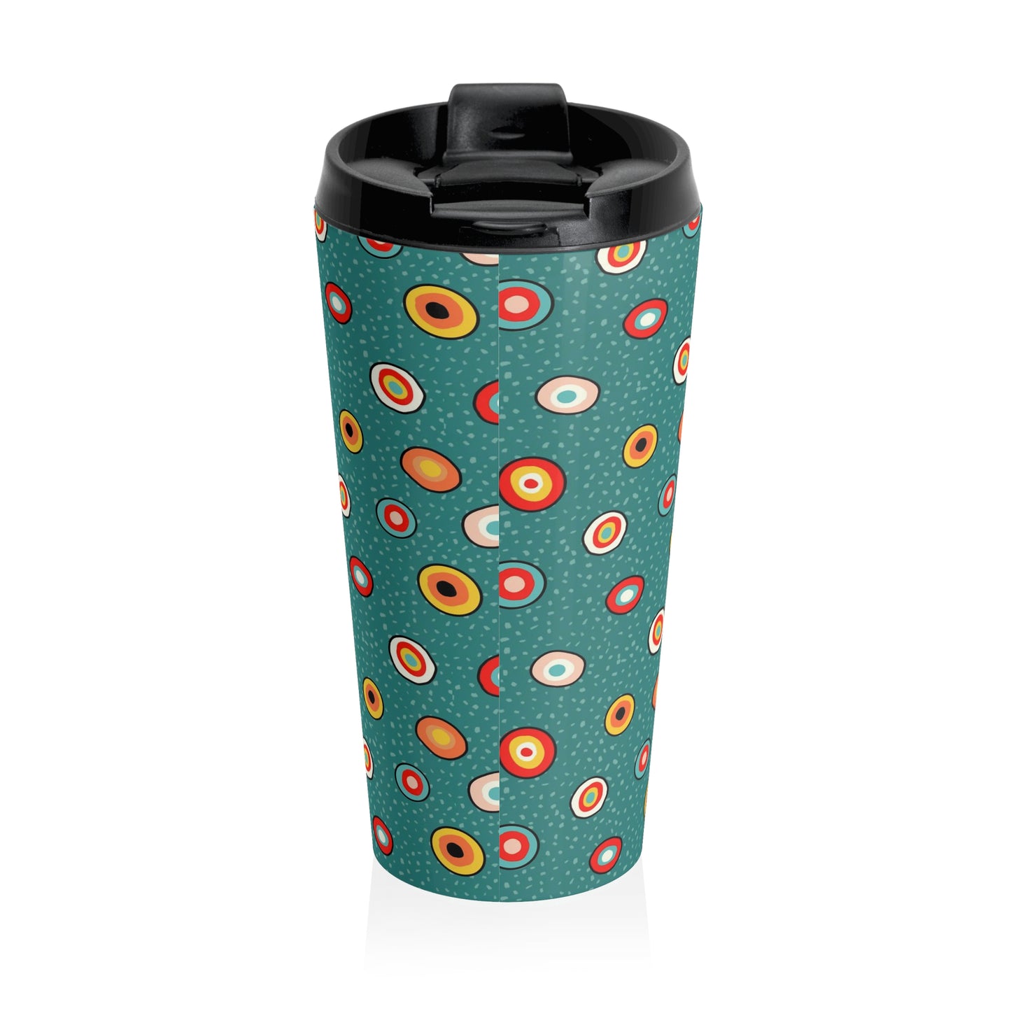 Funky Circles Stainless Steel Travel Mug