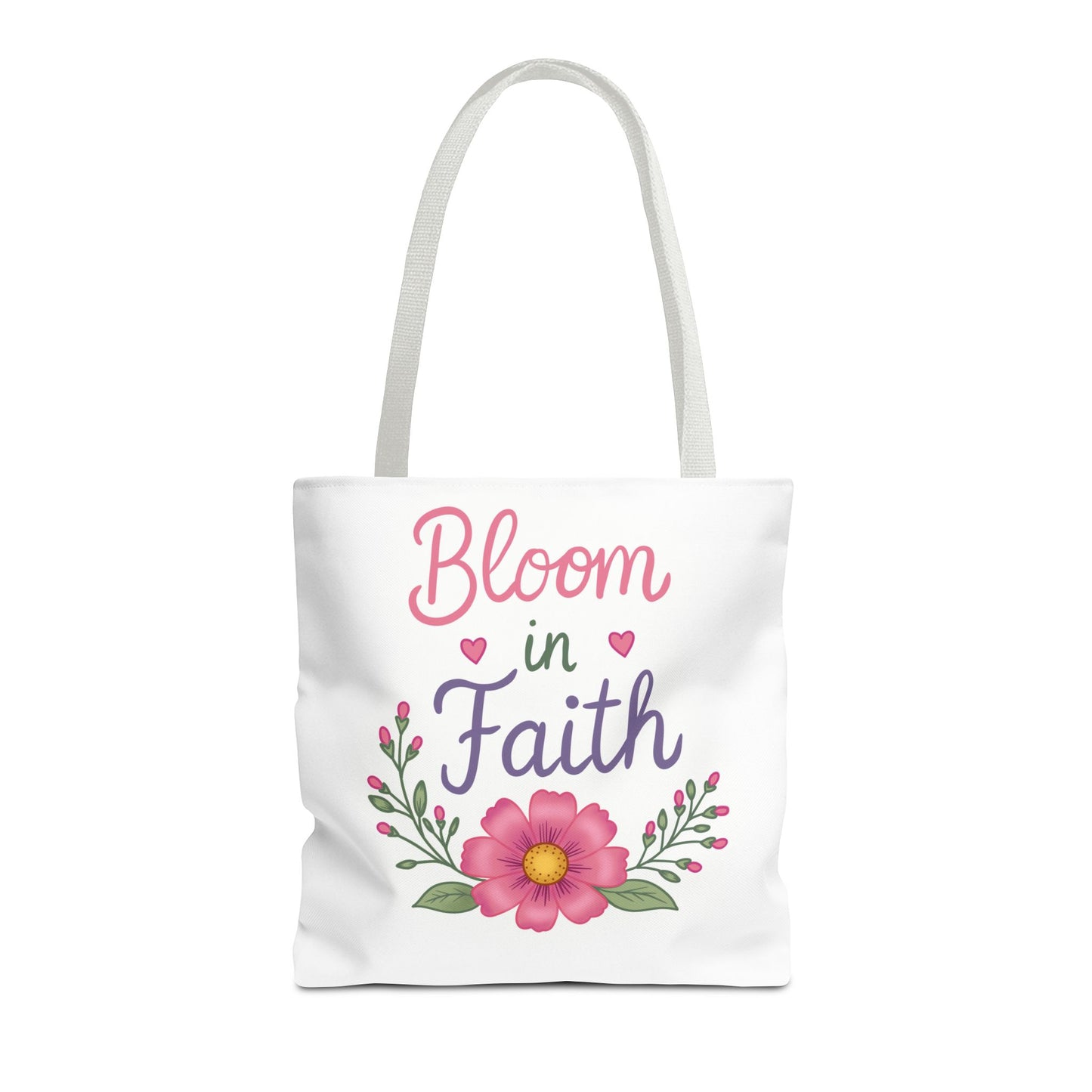 Bloom in Faith Floral Tote Bag — Inspirational Scripture Gift