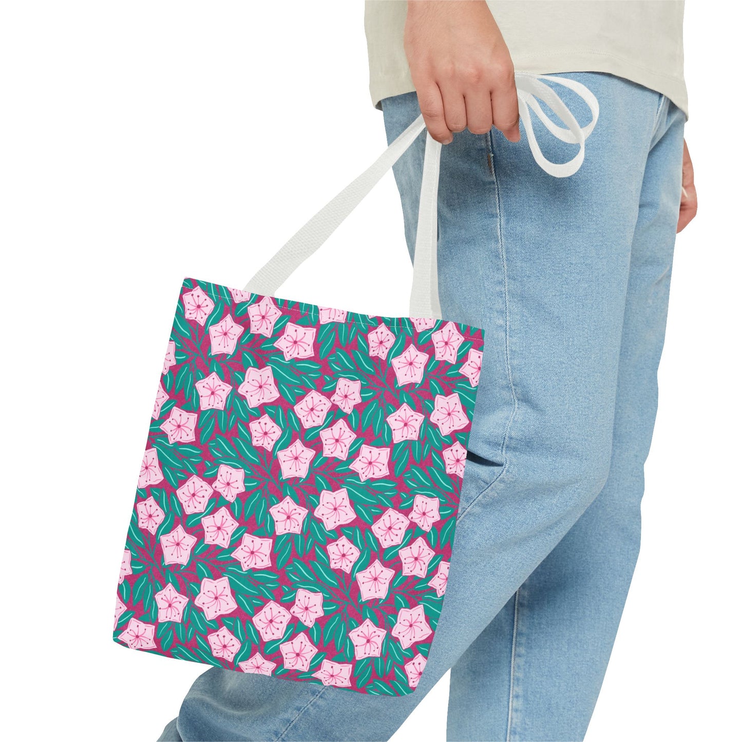 Pink Mountain Laurel Blossoms  All-Over Print Tote Bag