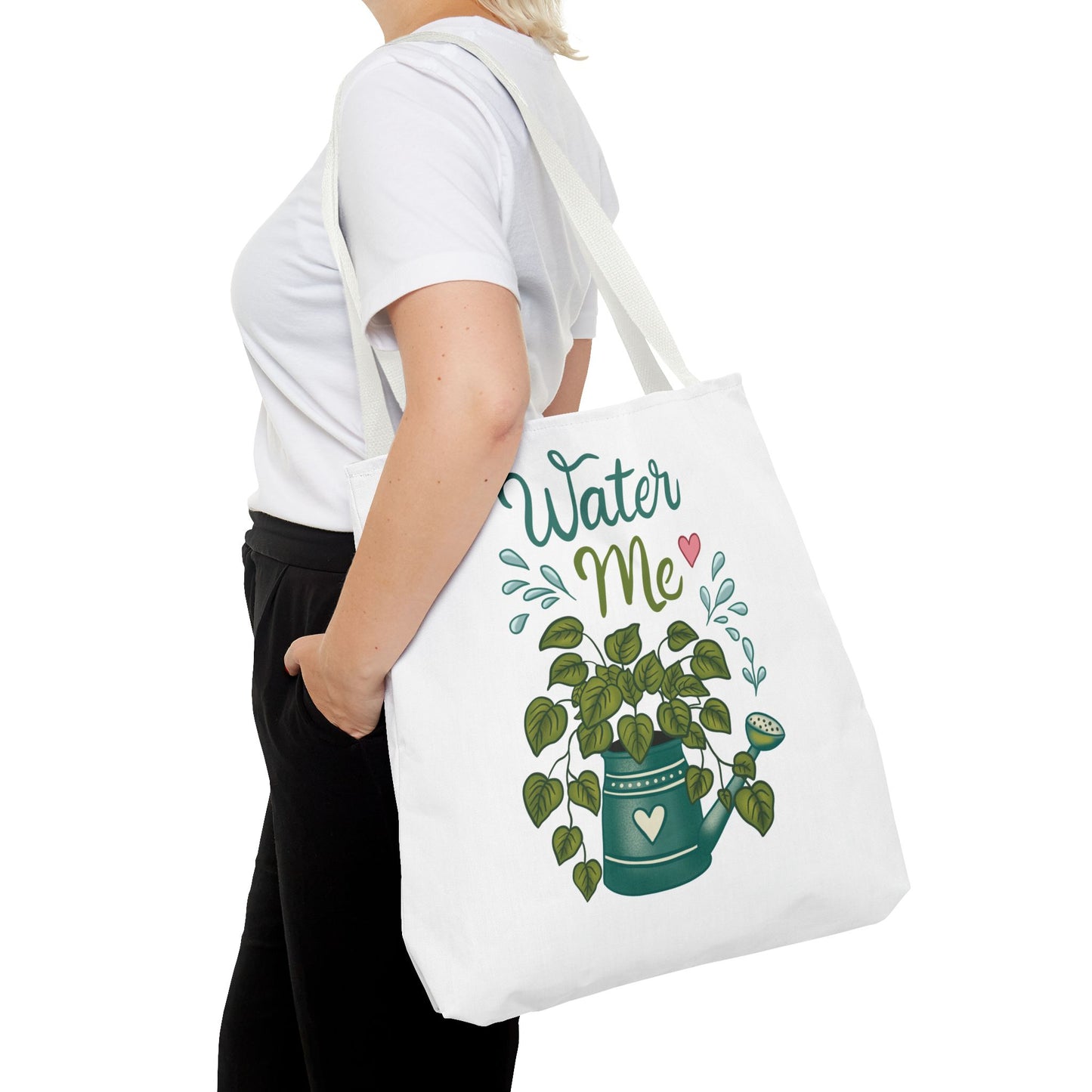 Water Me Plant Tote Bag — Cute Watering Can & Houseplant Eco Grocery Bag