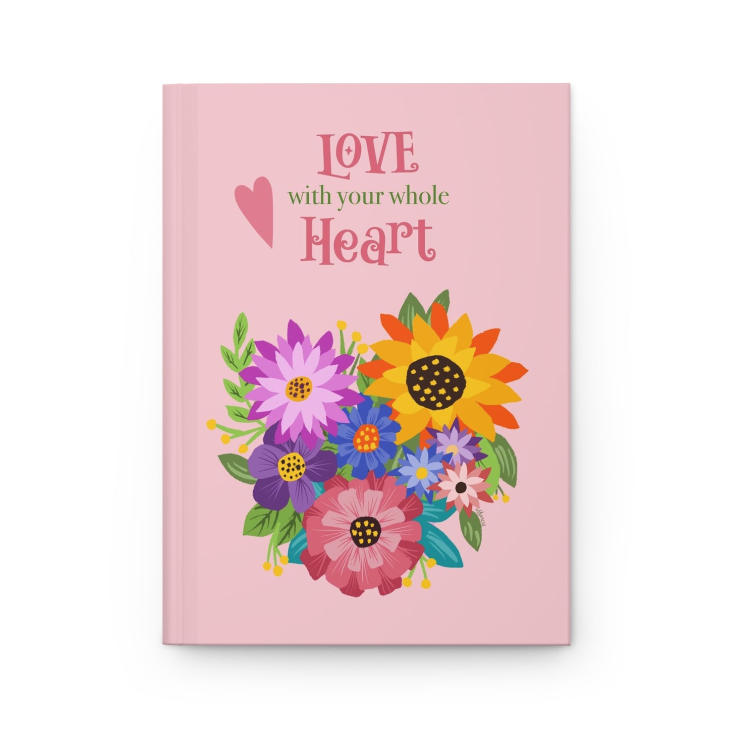 Heart-Shaped Flower Bouquet Hardcover Journal Matte