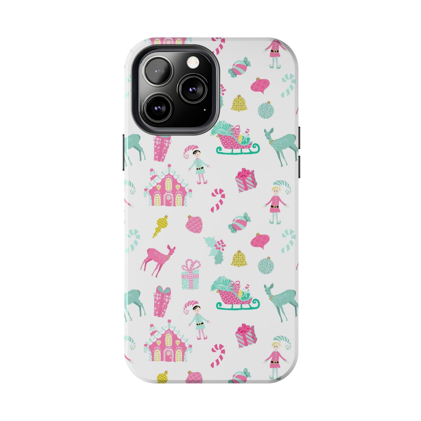 Pastel Christmas on White Tough Phone Cases