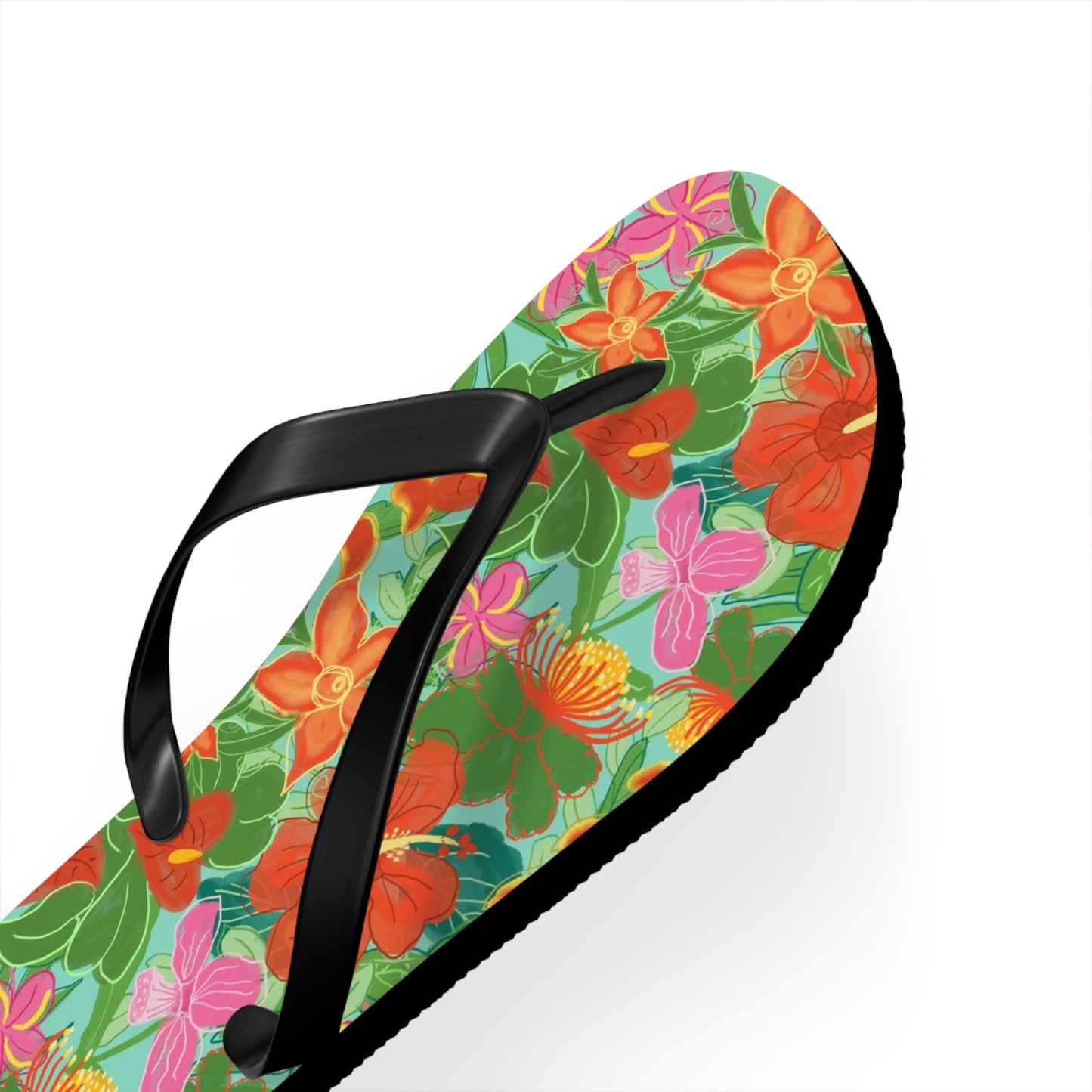 Tropical Flowers Flip Flops