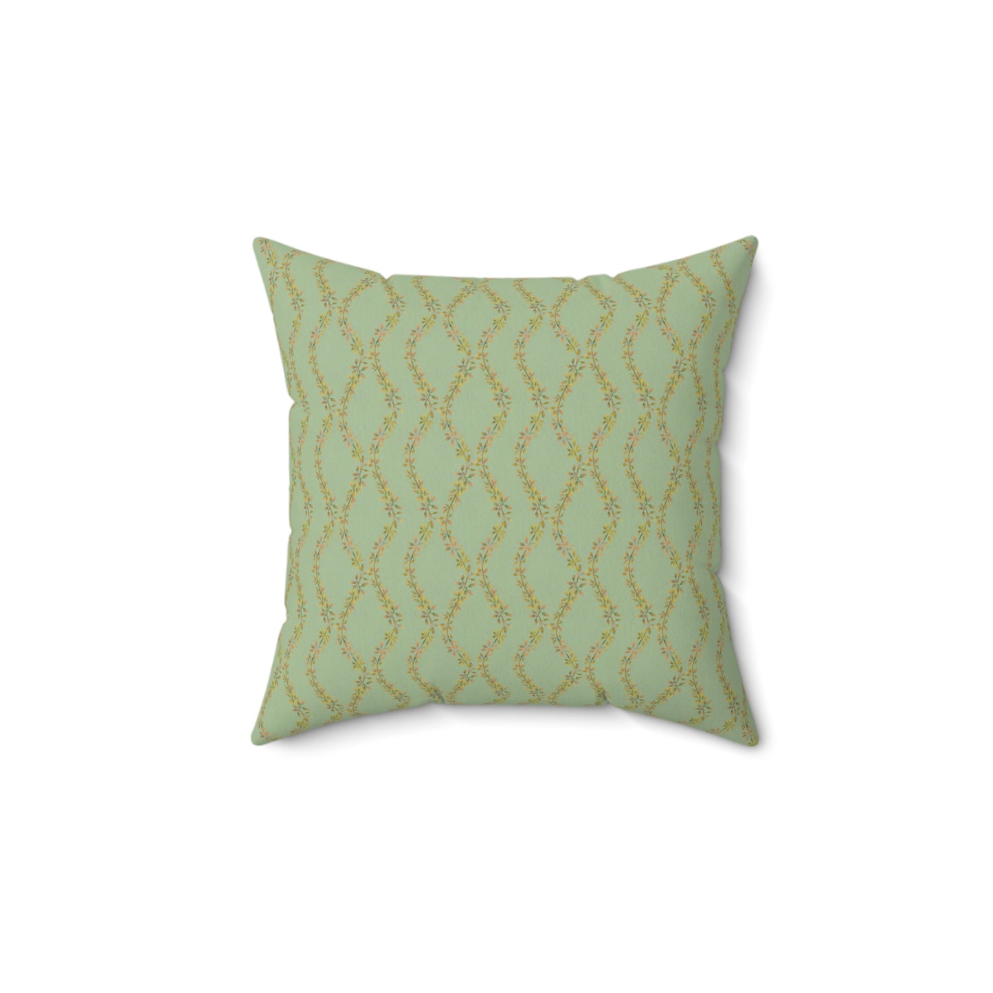 Autumn Vines Stripe Spun Polyester Square Pillow