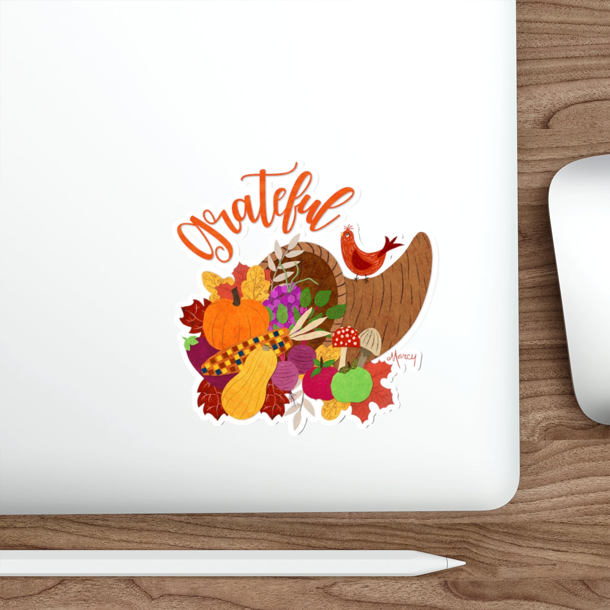 Cornucopia Collage Die Cut Sticker