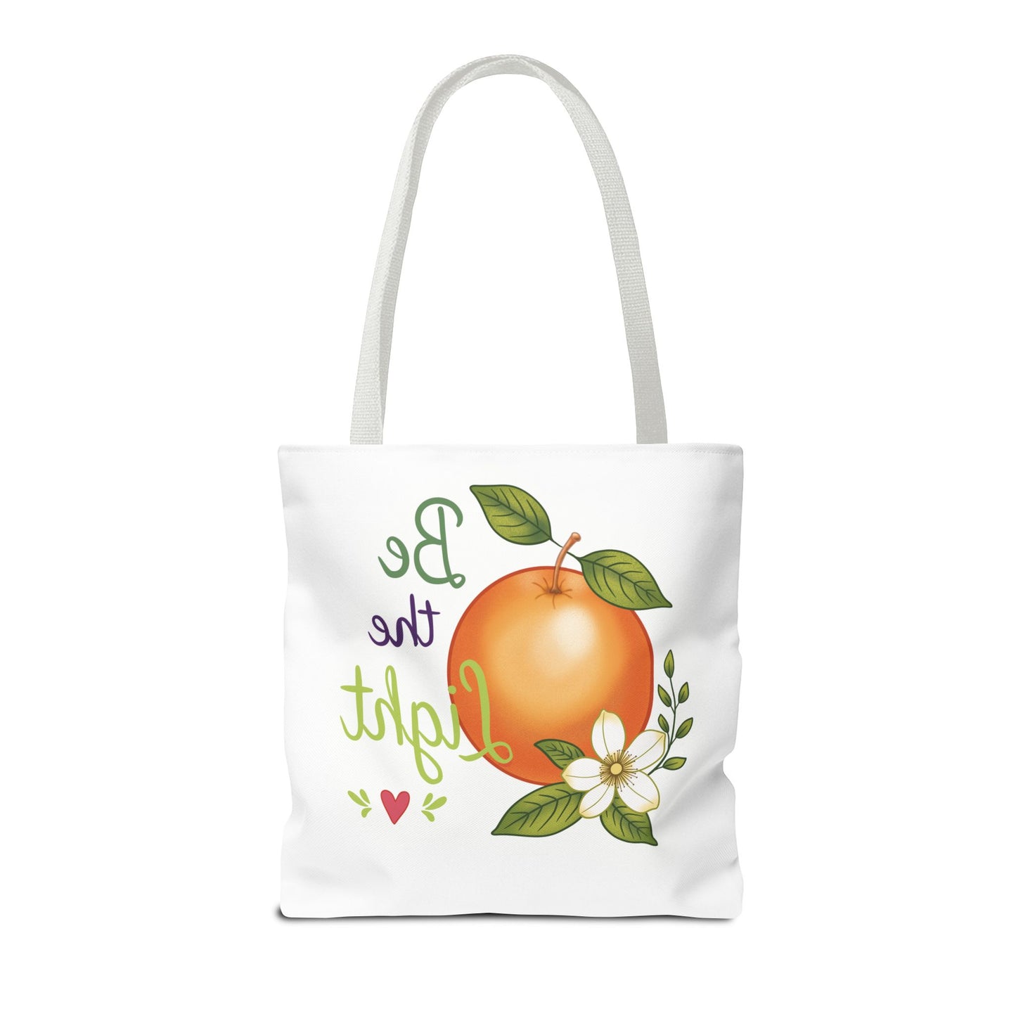 Be the Light Orange Floral Tote Bag