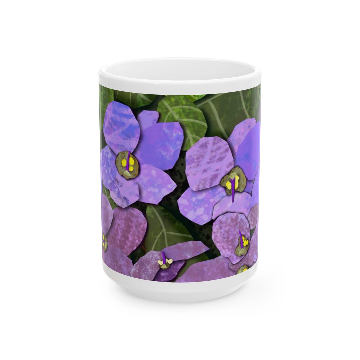 African Violets Collage Ceramic Mug 11oz & 15oz