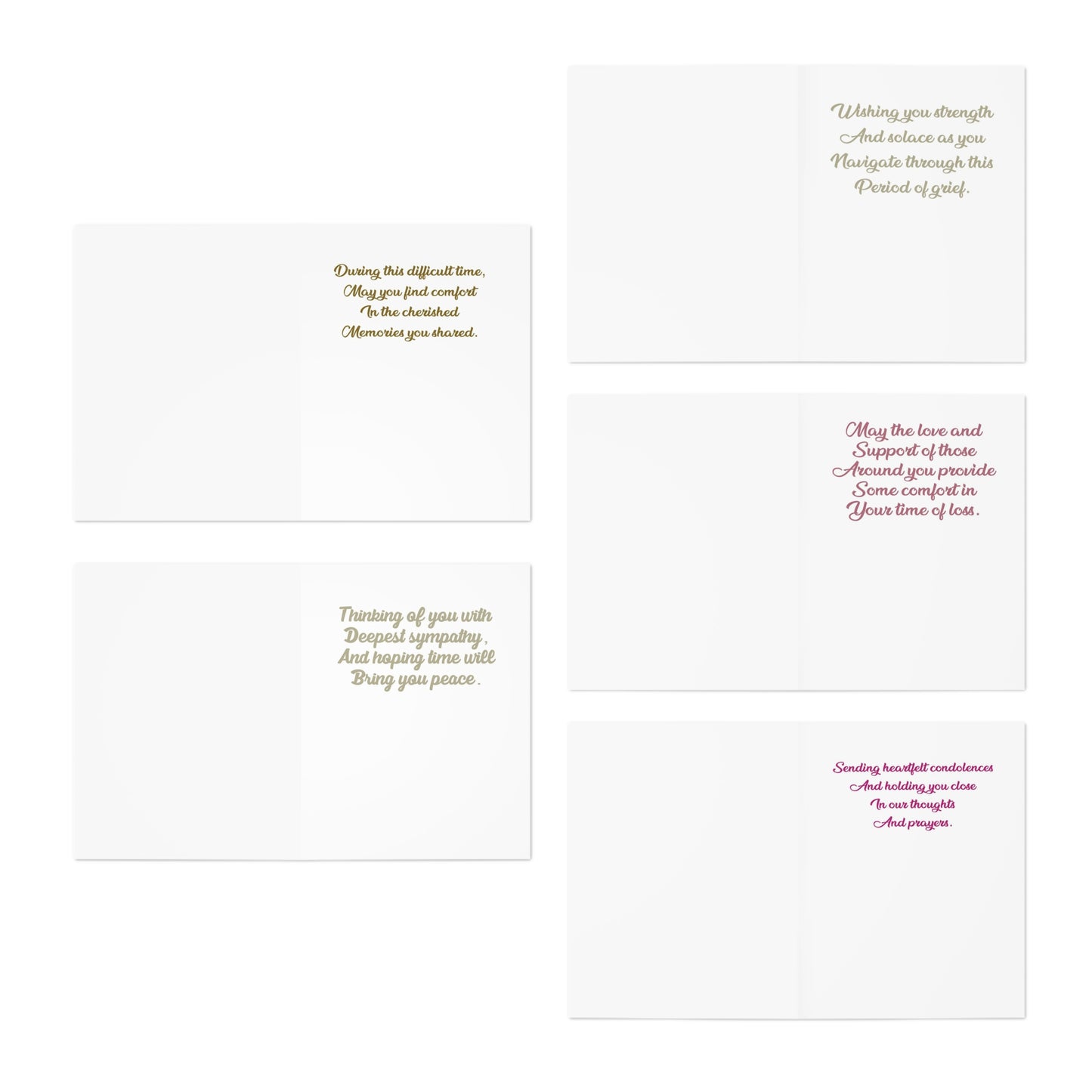 Sympathy Multi-Design Greeting Cards (5-Pack)