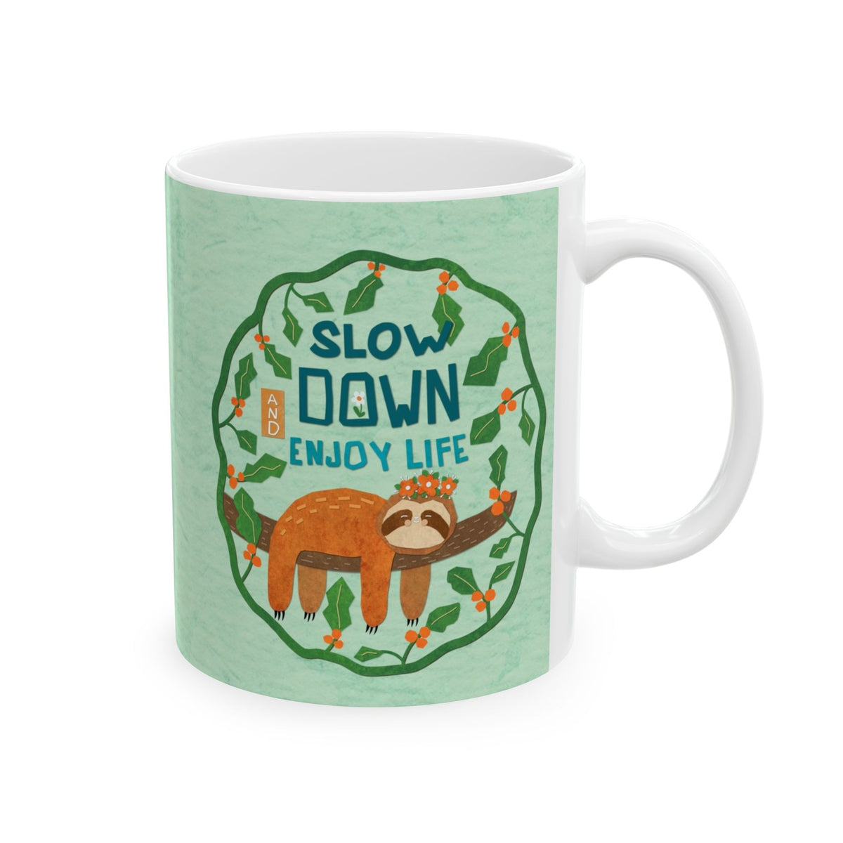 Sloth Collage Ceramic Mug 11oz & 15oz