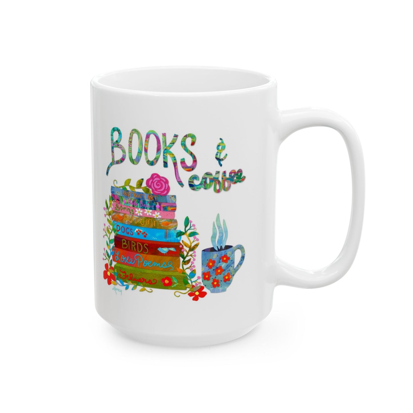 Books and Coffee Collage Ceramic Mug 11oz & 15oz