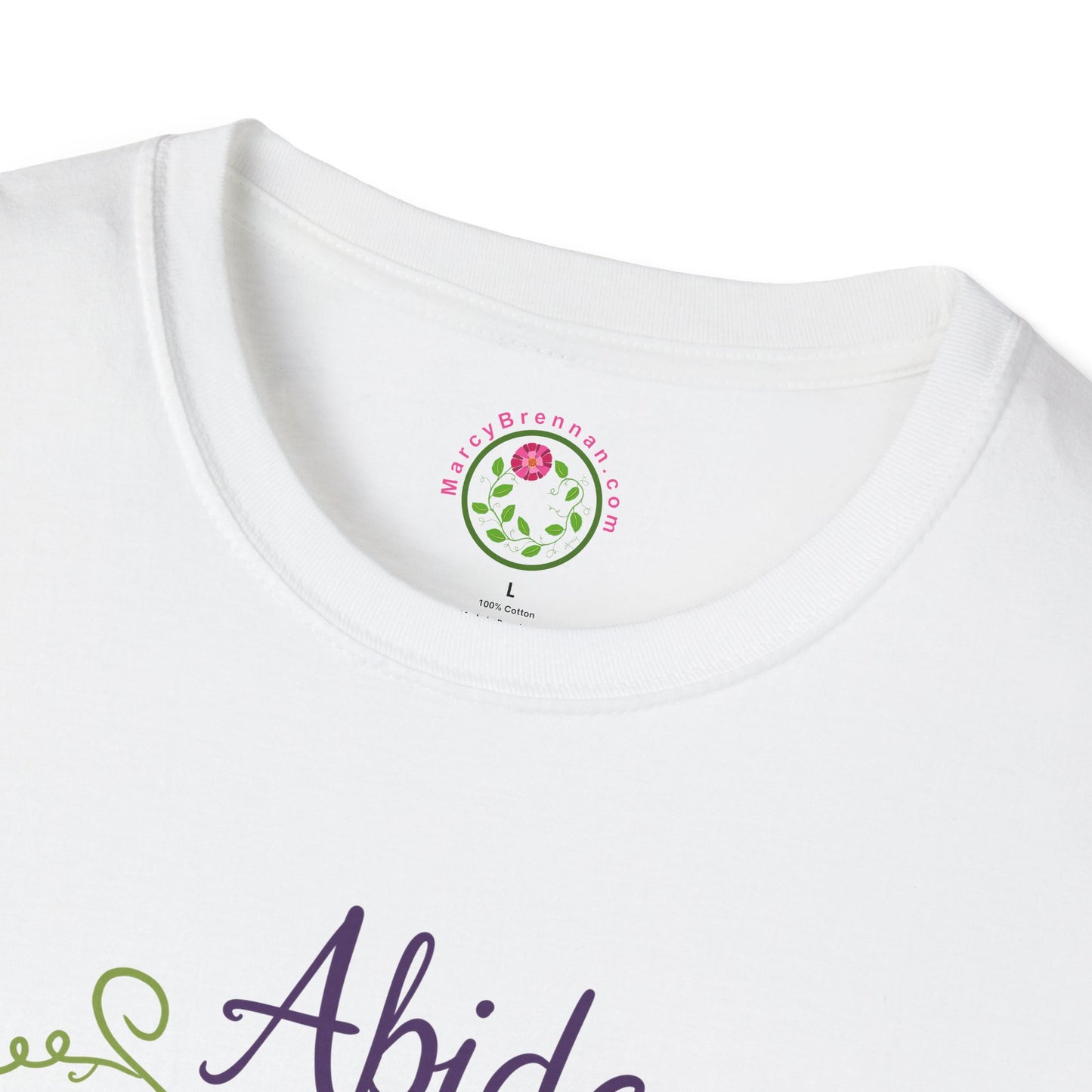 Abide in Him T-Shirt — Christian Faith Grapes Design