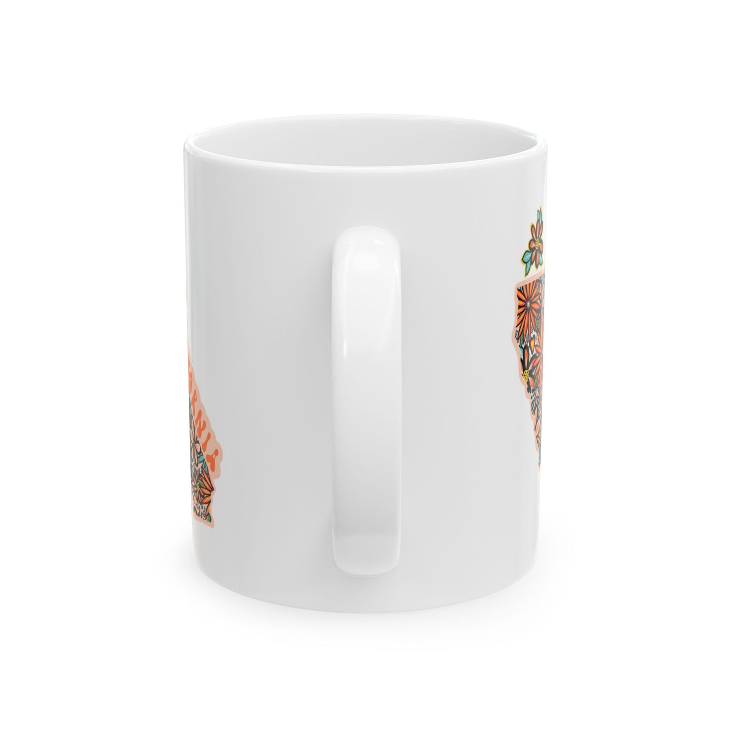 Retro 70s Flowers California Ceramic Mug 11 oz and 15 oz