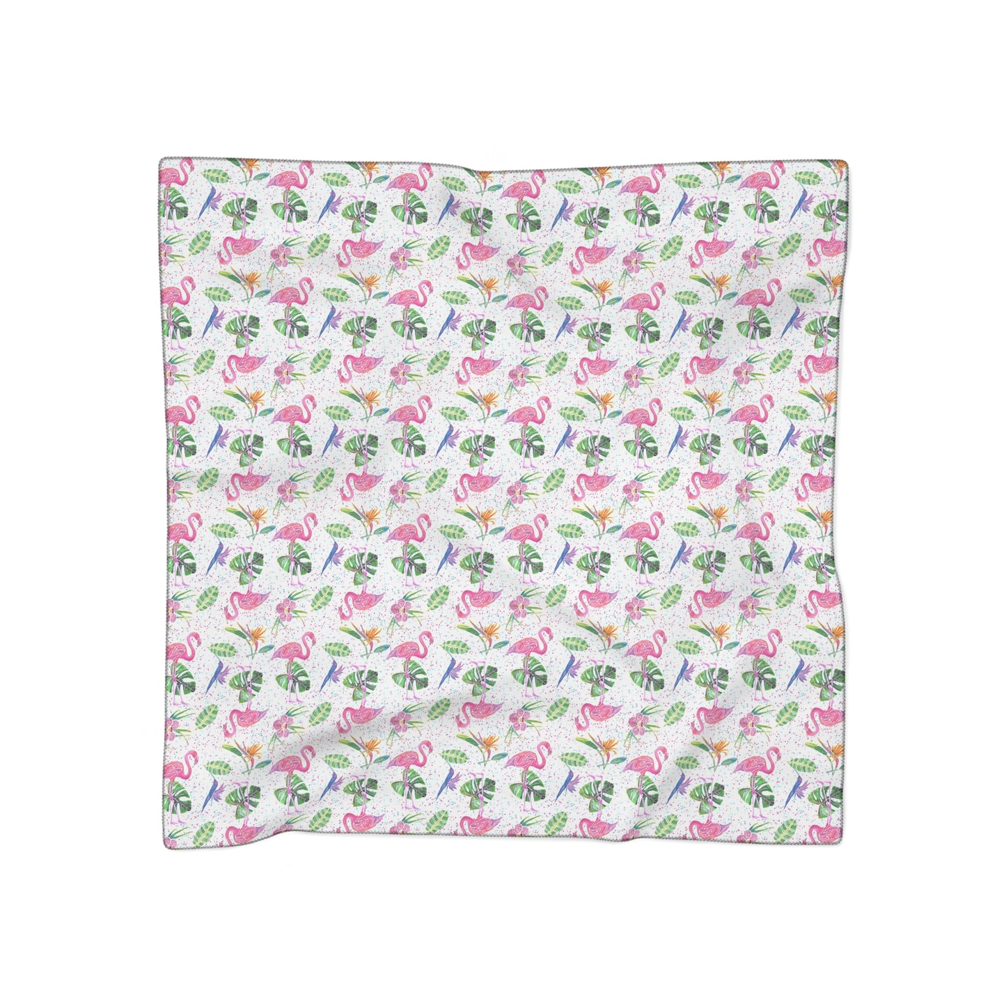 Flamingo Party Square Poly Scarf