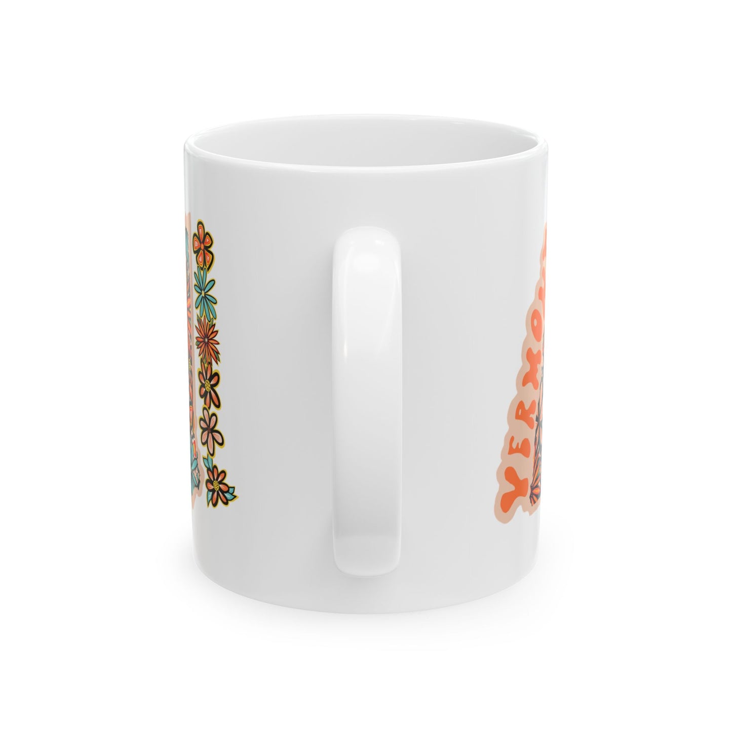 Retro 70s Flowers Vermont Ceramic Mug 11 oz and 15 oz