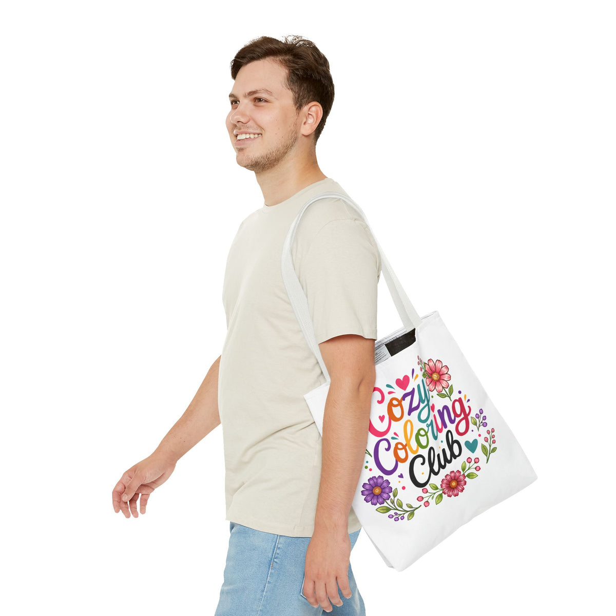 Cozy Coloring Club Tote Bag — Floral Adult Coloring Tote