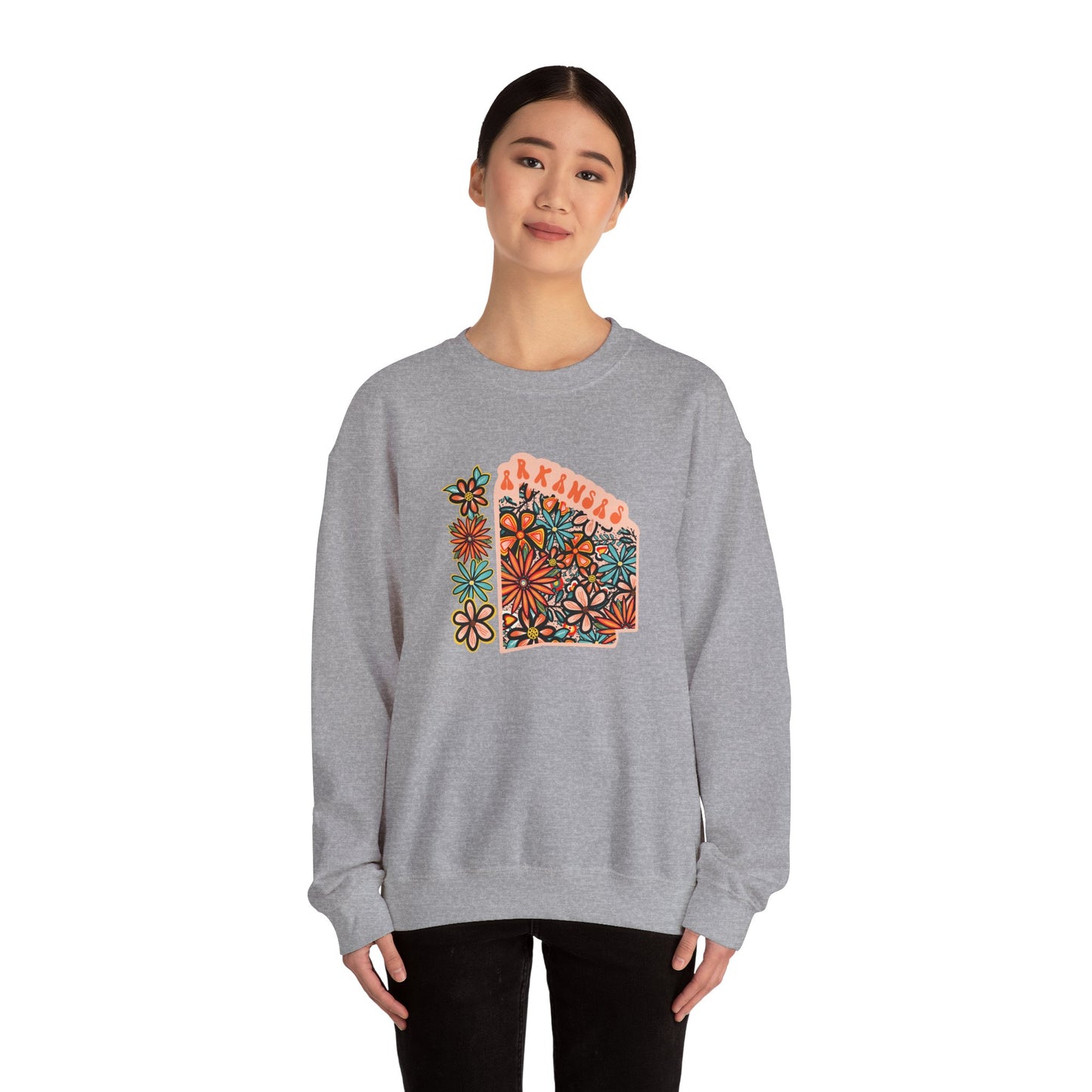 Retro 70s Arkansas State Design — Heavy Blend™ Crewneck Sweatshirt