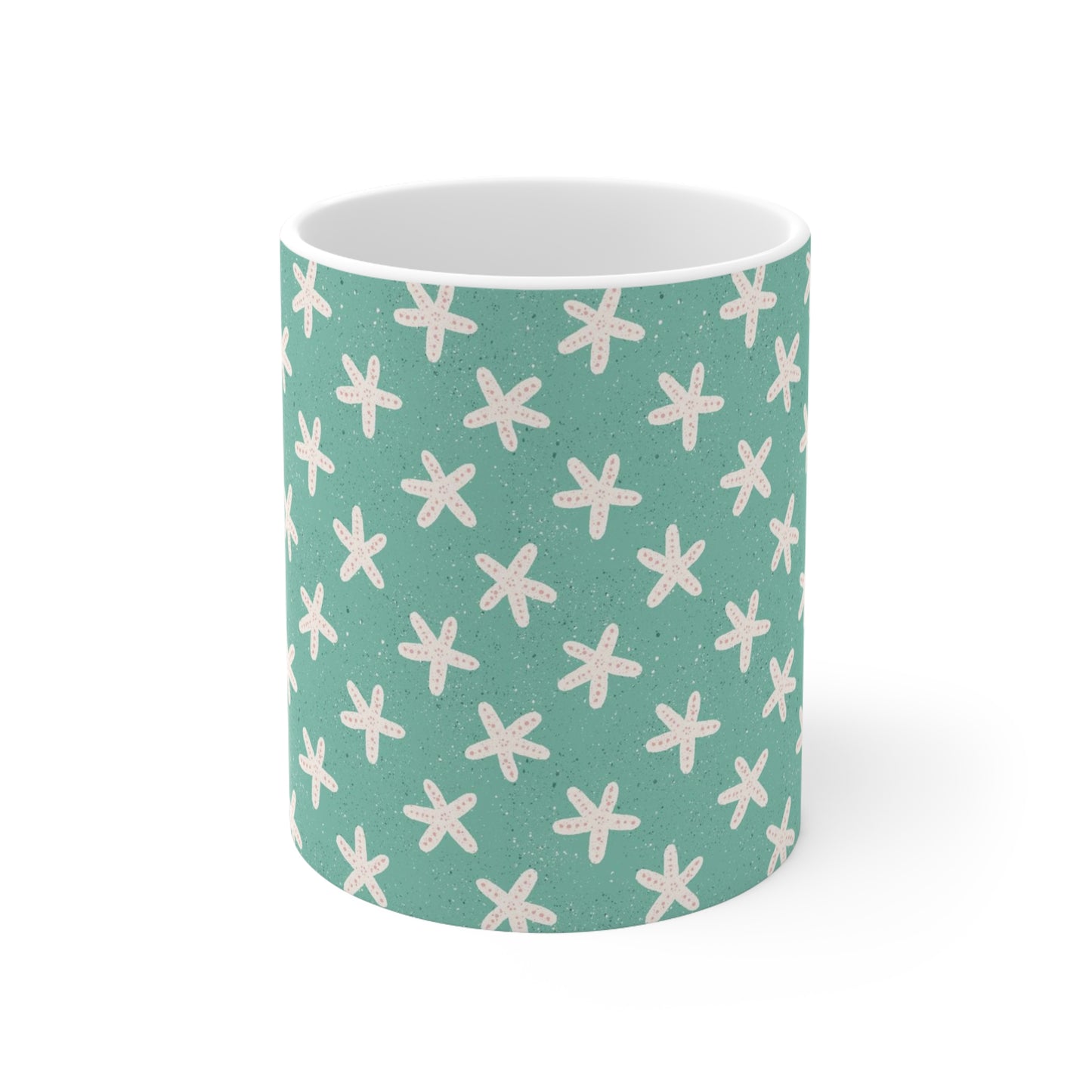 Starfish on Sea Green Ceramic Mug 11oz