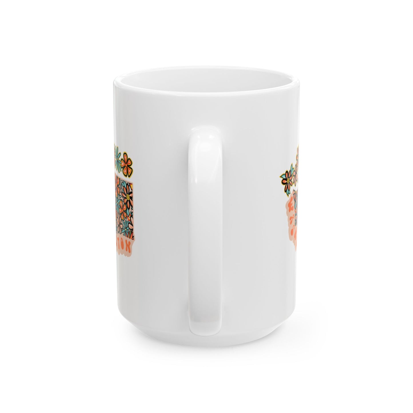 Retro 70s Flowers Washington Ceramic Mug 11 oz and 15 oz